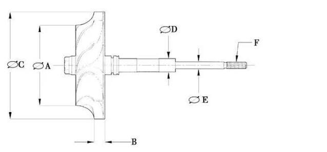 Turbo Turbine Wheel Shaft Td025 Ind 37mm Exd 32...5mm Blades9